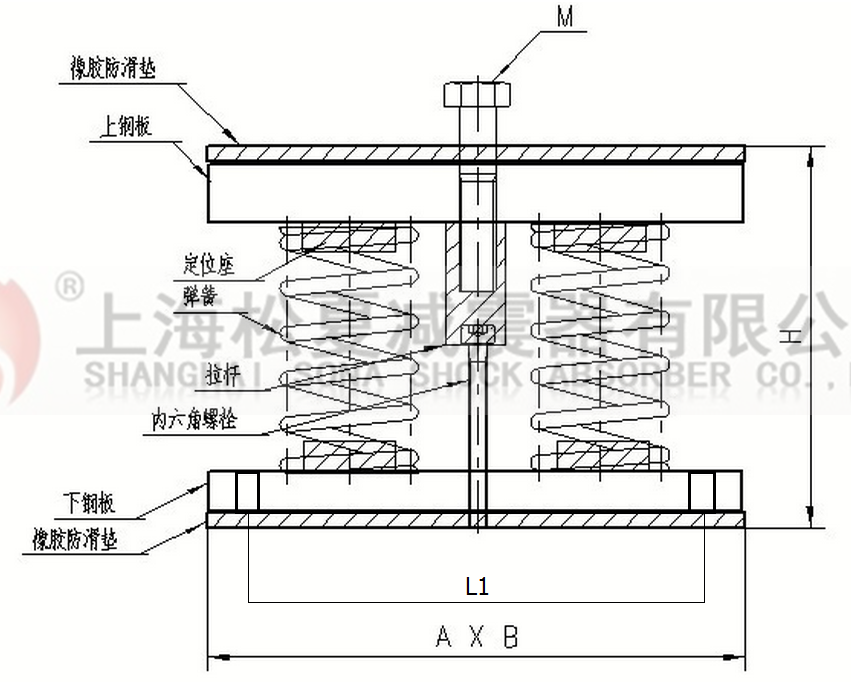 JS型組合式彈簧減震器結(jié)構(gòu)圖 JS型組合式彈簧減震器結(jié)構(gòu)圖